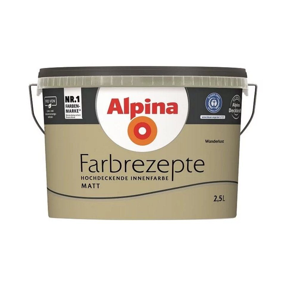 Alpina Wand- und Deckenfarbe Farbrezepte 2,5 Liter Wanderlust Matt