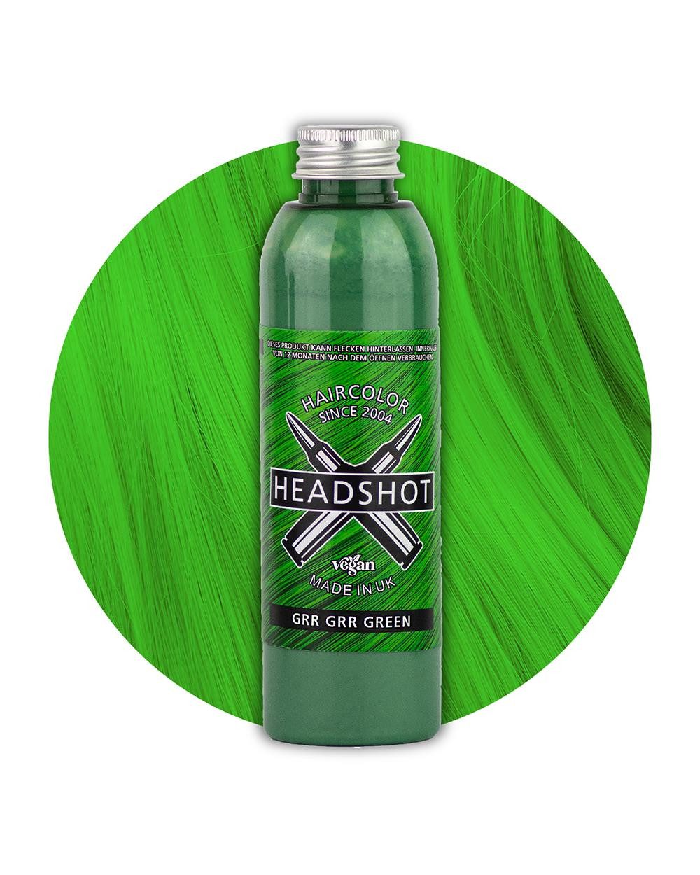 Haartönung Headshot Haartönung vegane Haarfarbe Grr Grr Green 150 ml, Packung, Chemikalien
