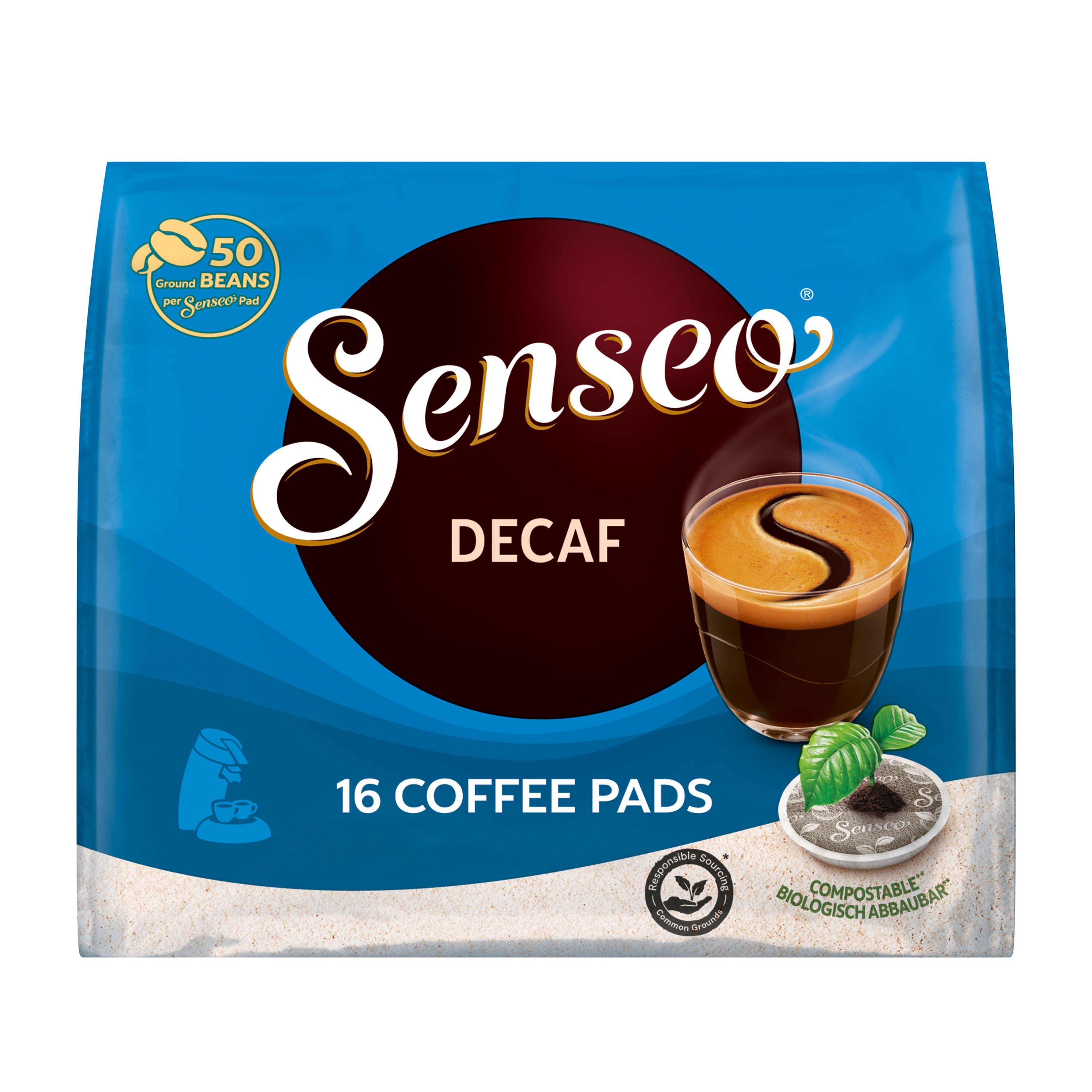 Senseo Kaffee Pads Decaf Senseo-Pads entkoffeiniert 10 x 16 = 160 Getränke, (Packung, 10er Pack)