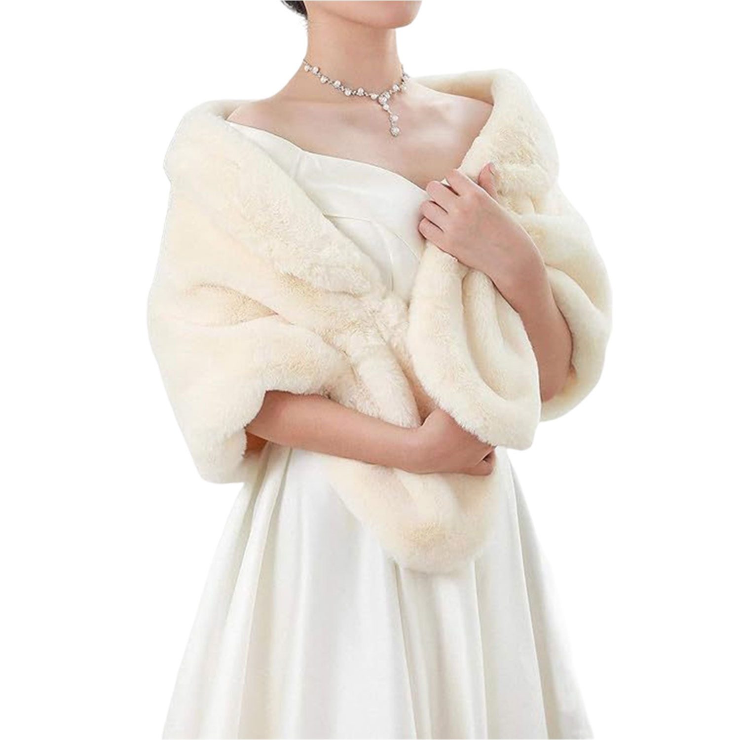 Refttenw Modeschal Hochzeit Bankett Party Kunstpelz Winter Schal für Damen günstig online kaufen