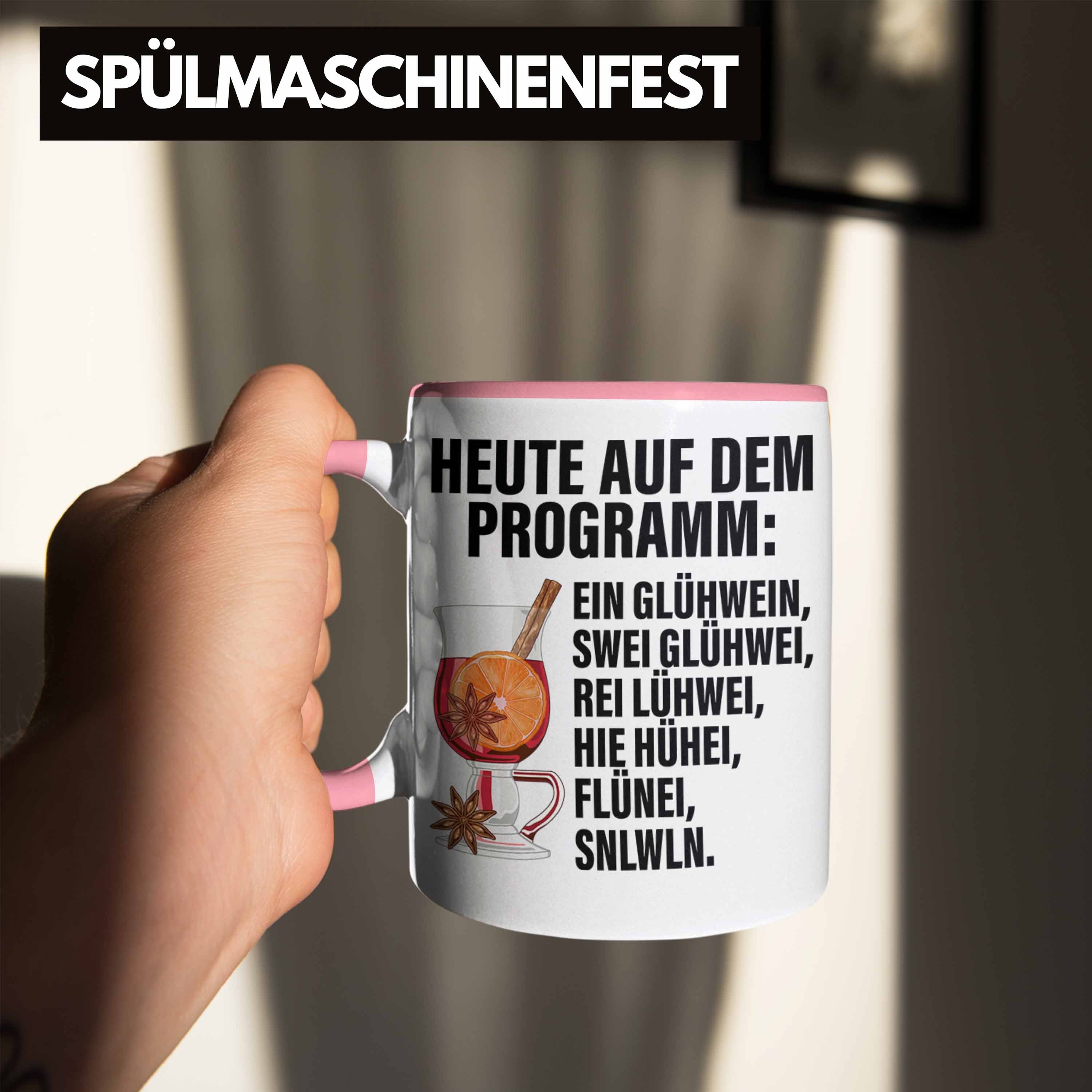 Trendation Tasse Trendation - Henkel Tasse Spruch Glühwein Doppelwandig Rosa Tassen Lustige Geschenk Becher Gläser Glühweinbecher Weihnachtsmarkt Glühweintassen Lustig mit