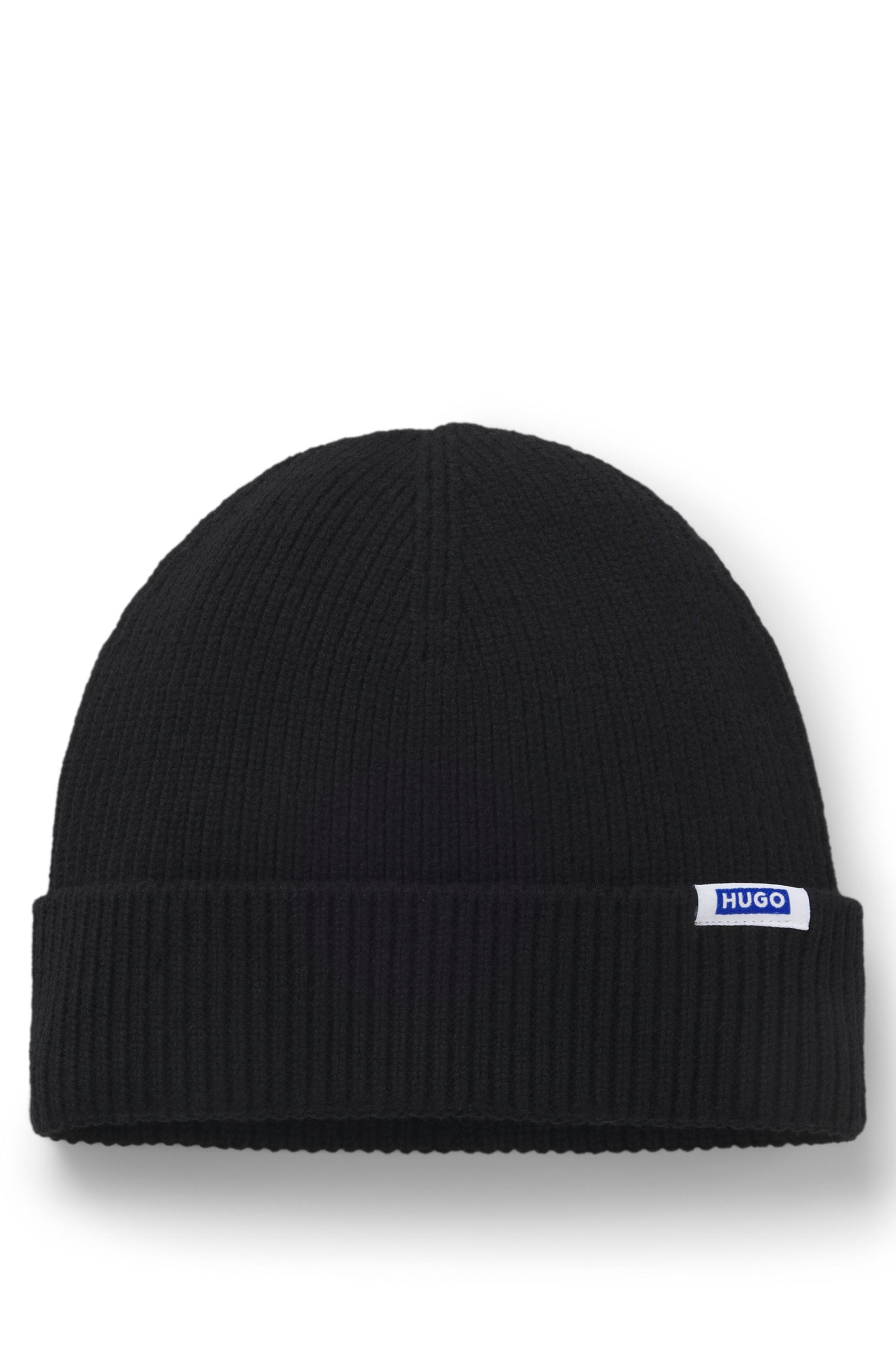 HUGO Blue Beanie Xiav Unisex, mit Woll-Anteil günstig online kaufen