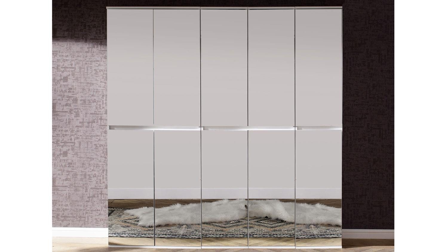 trendteam Garderobenschrank Garderobenschrank Mirror Schuhschrank 10-trg Spiegelfront