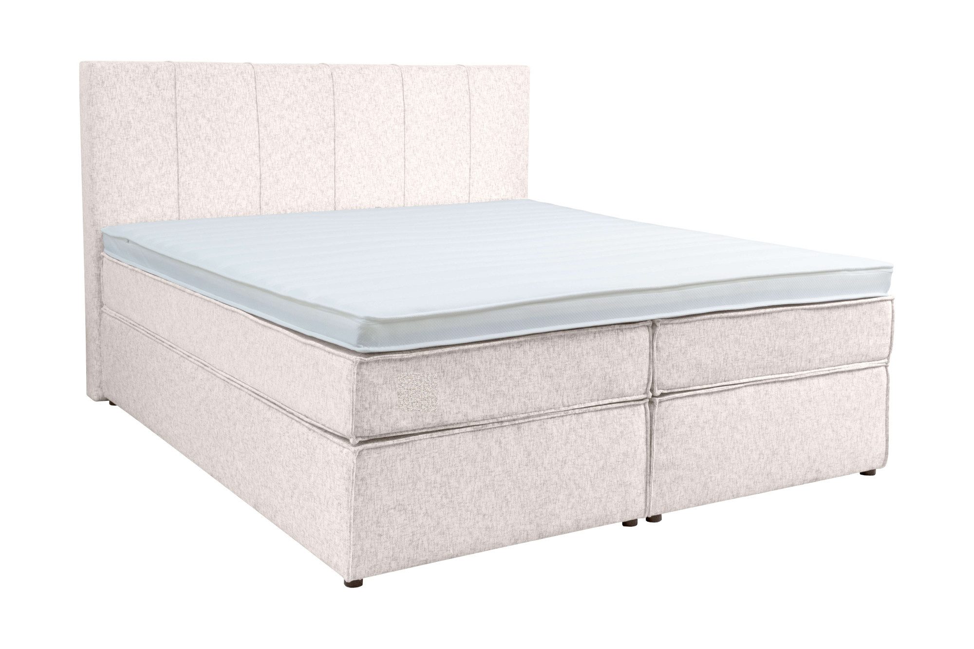 Home affaire Boxspringbett Leon, Doppelbett, Polsterbett, Federkernbett, Komfortbett, 160, 180 cm, inkl. 9 cm Topper, 5-Zonen-Taschen-Federkernmatratze in H3