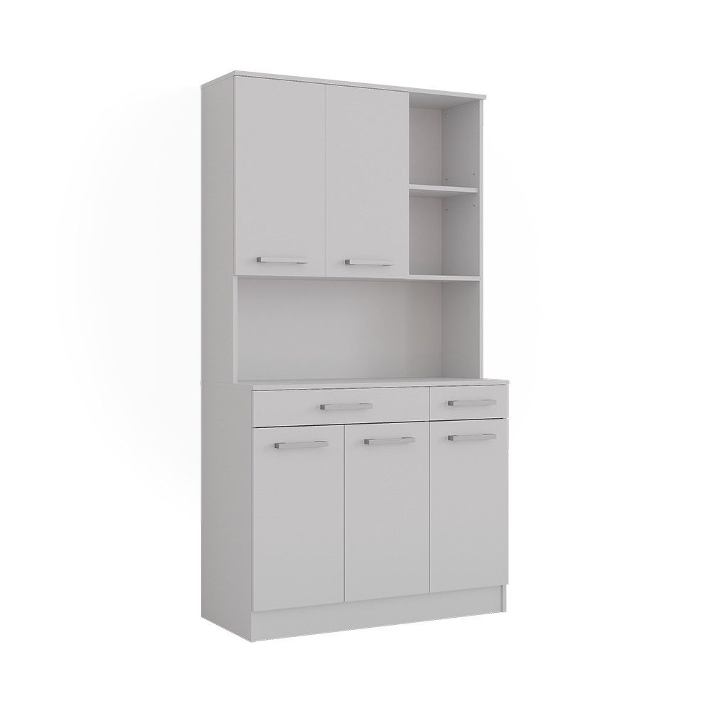 Vicco Hochschrank Raul, Weiß, 100.1 x 188.5 cm mit 5 Türen & 2 Schubladen (1-St)