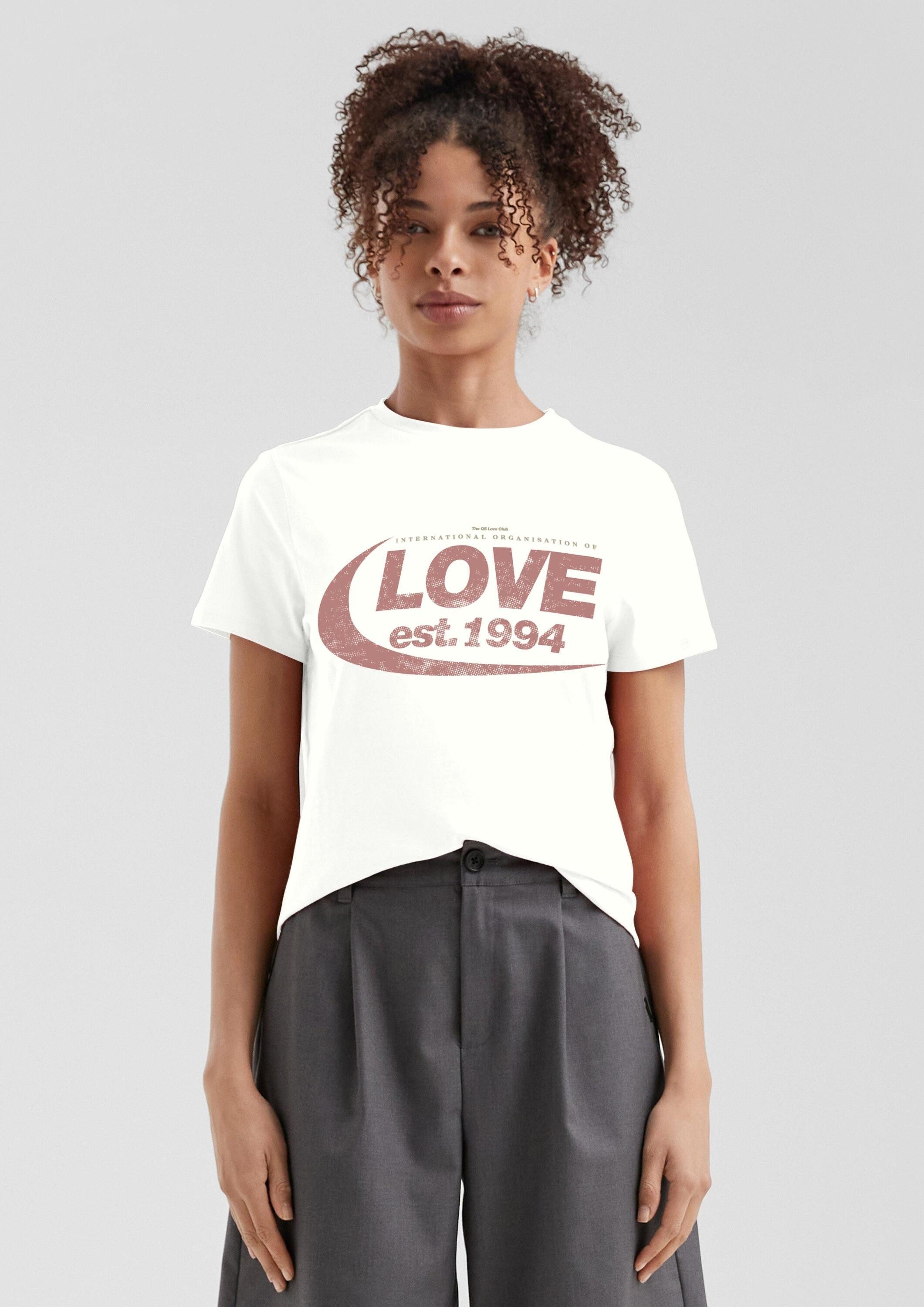 QS Kurzarmshirt T-Shirt Baumwollshirt mit Frontprint günstig online kaufen