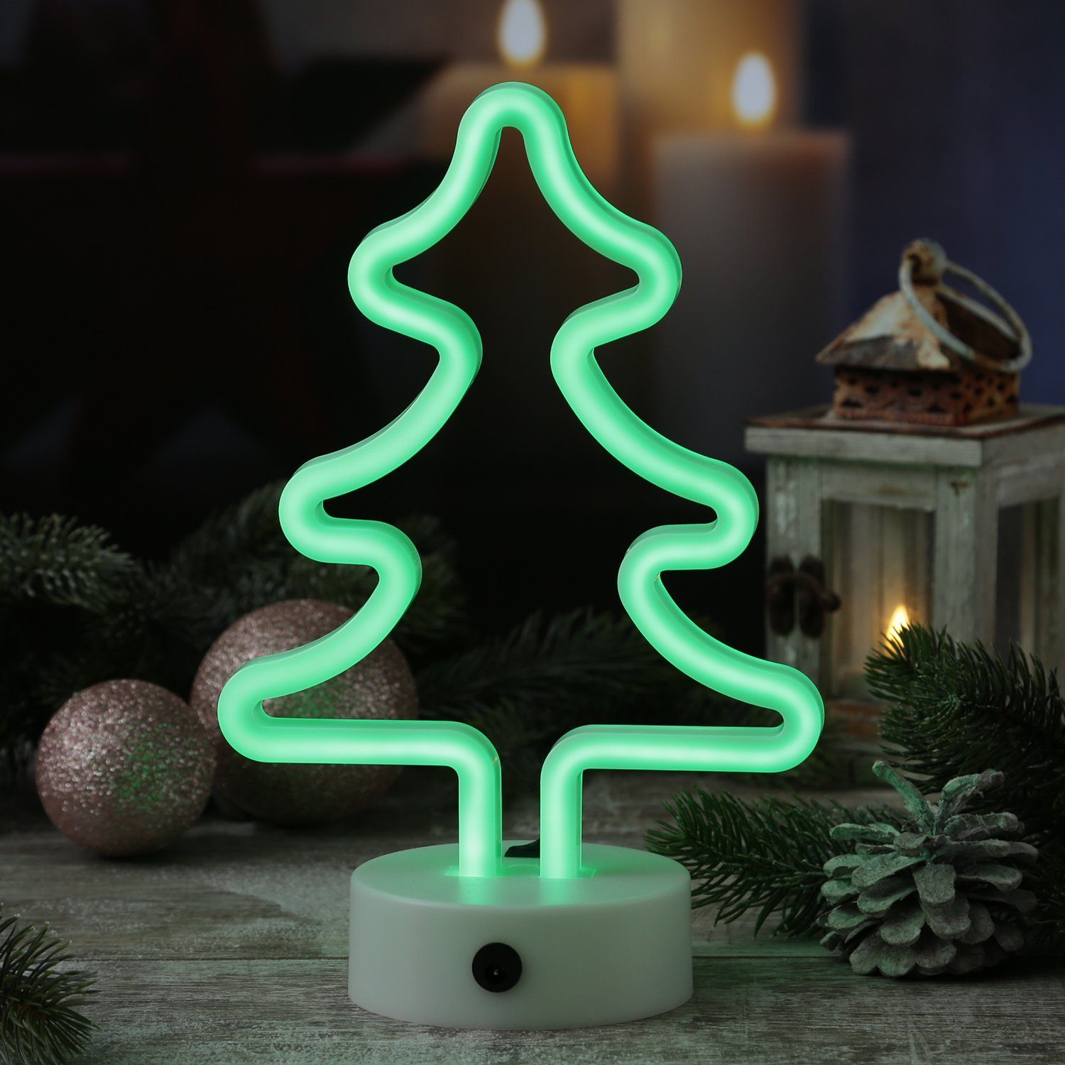 SATISFIRE LED Dekolicht LED Neonlicht TANNENBAUM Neonschild Leuchtfigur USB günstig online kaufen