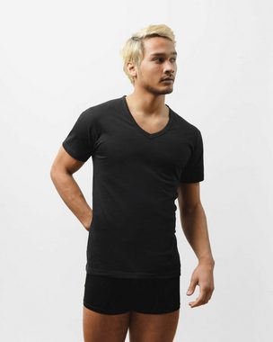 SNOCKS Unterziehshirt T Shirt mit V-Ausschnitt Unterhemden Herren (3 Stück, 3-St) aus Bio-Baumwolle, extra lang geschnitten