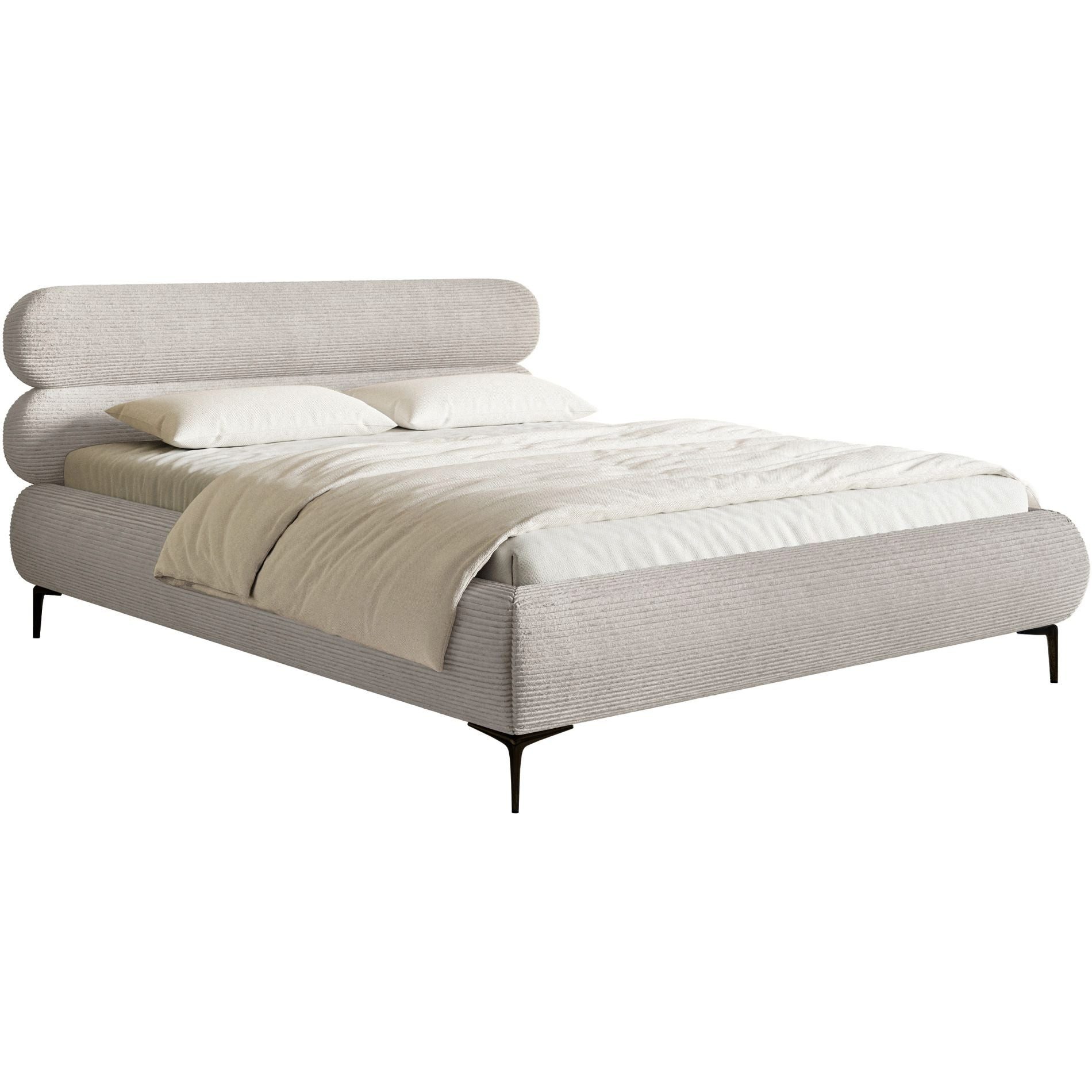 Selsey Polsterbett ROULE CORD, mit oder ohne Bettkasten, Cord, gepolstertes Kopfteil, 140/160/180 cm