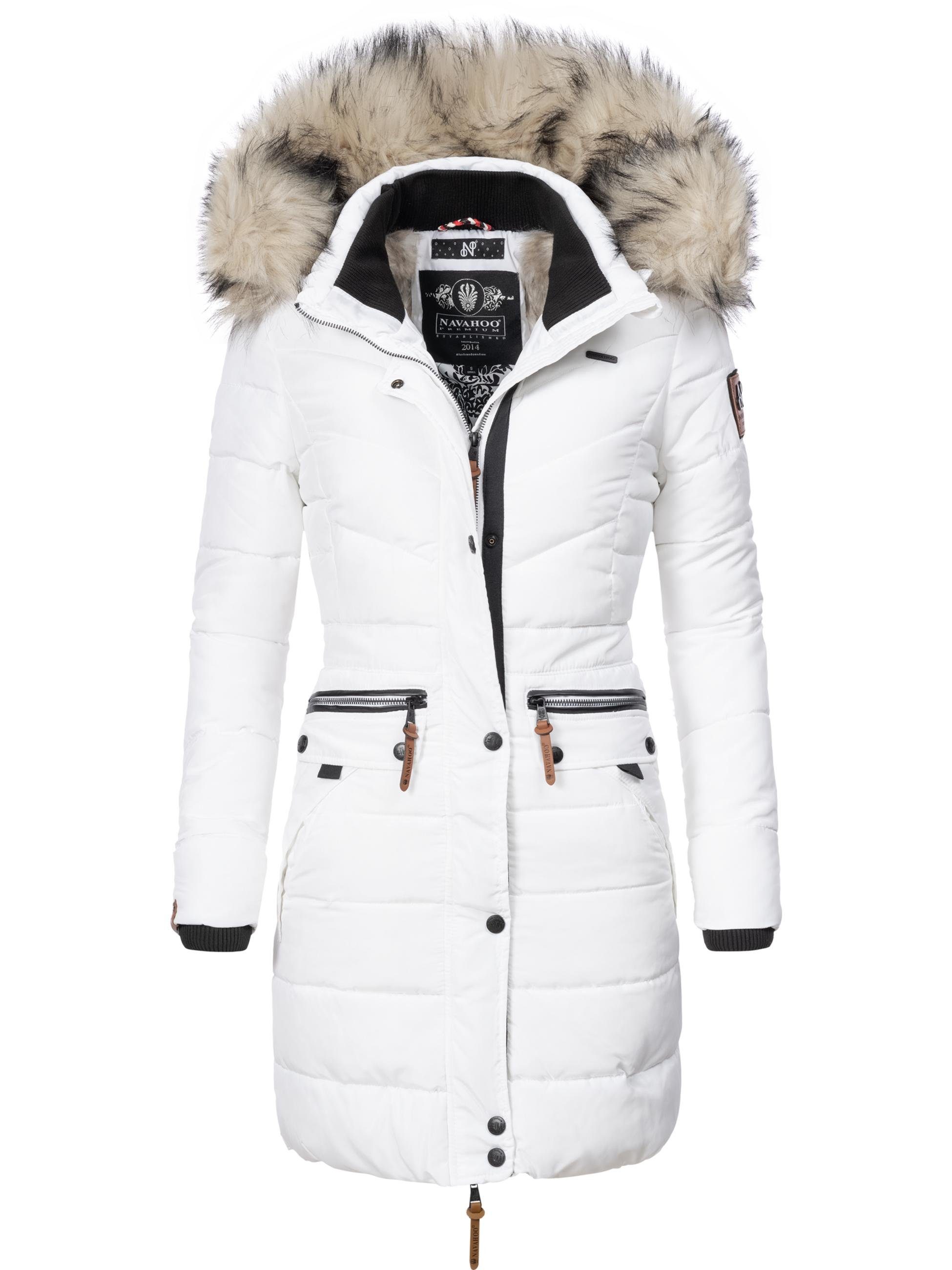 Navahoo Wintermantel Paula stylischer Winter Parka m. edlem Fellimitat
