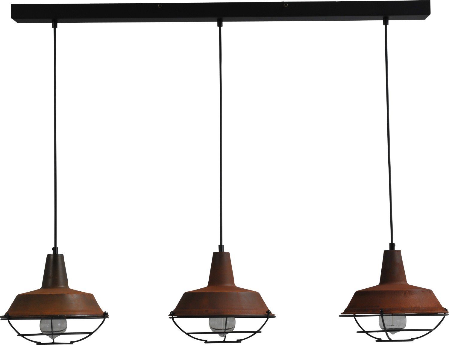 PRATO, Pendelleuchte Schwarz ohne Braun Design Hängelampe Leuchtmittel, Hängeleuchte Industrie E27 Licht-Erlebnisse Metall