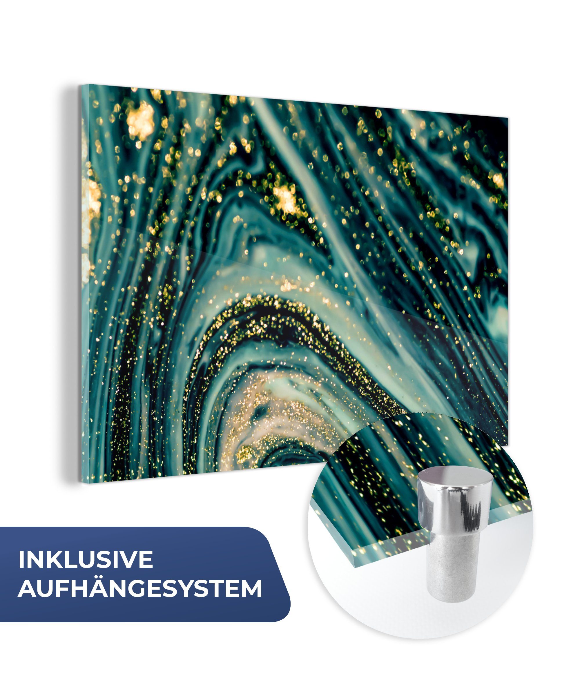 Acrylglasbild | Dunkles Agavenblatt | Hochformat