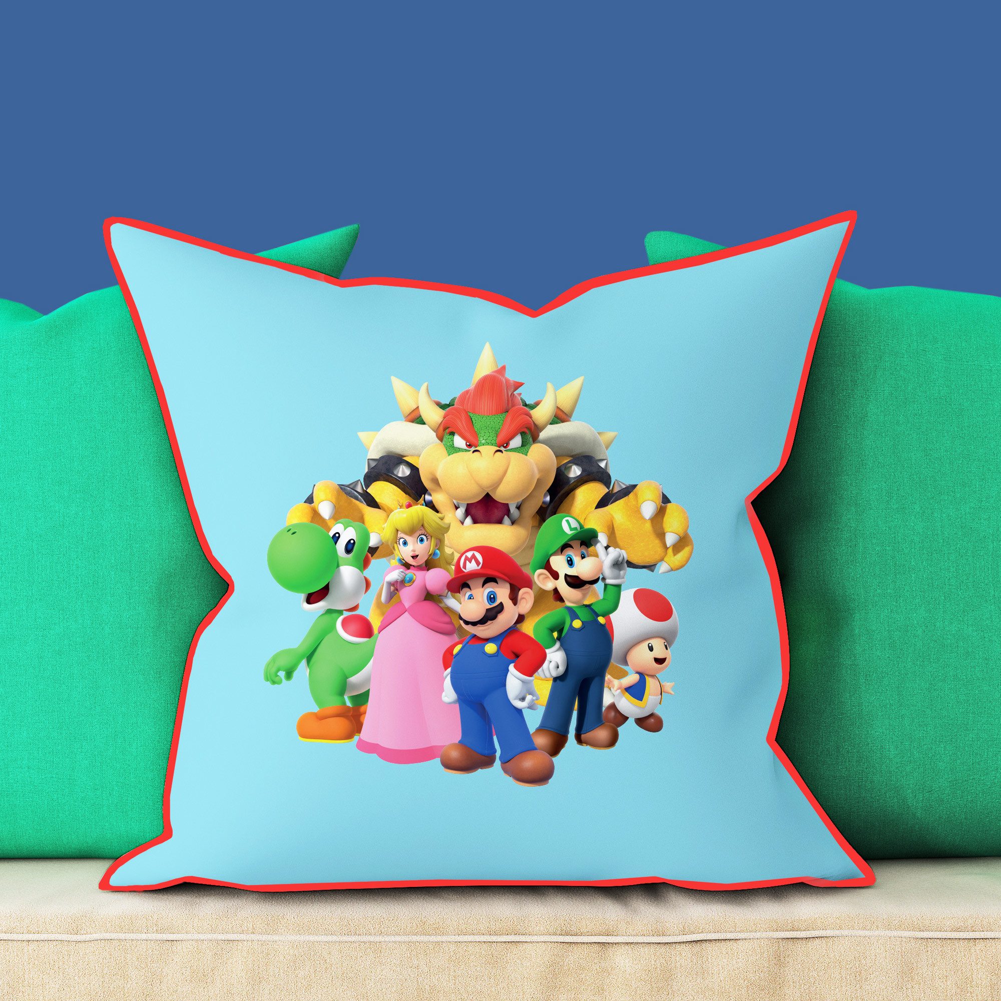 BERONAGE Dekokissen Nintendo Super Mario Kissen Laugh 40x40 cm ideal für Kinderzimmer, passend zur Bettwäsche, kuschelweich