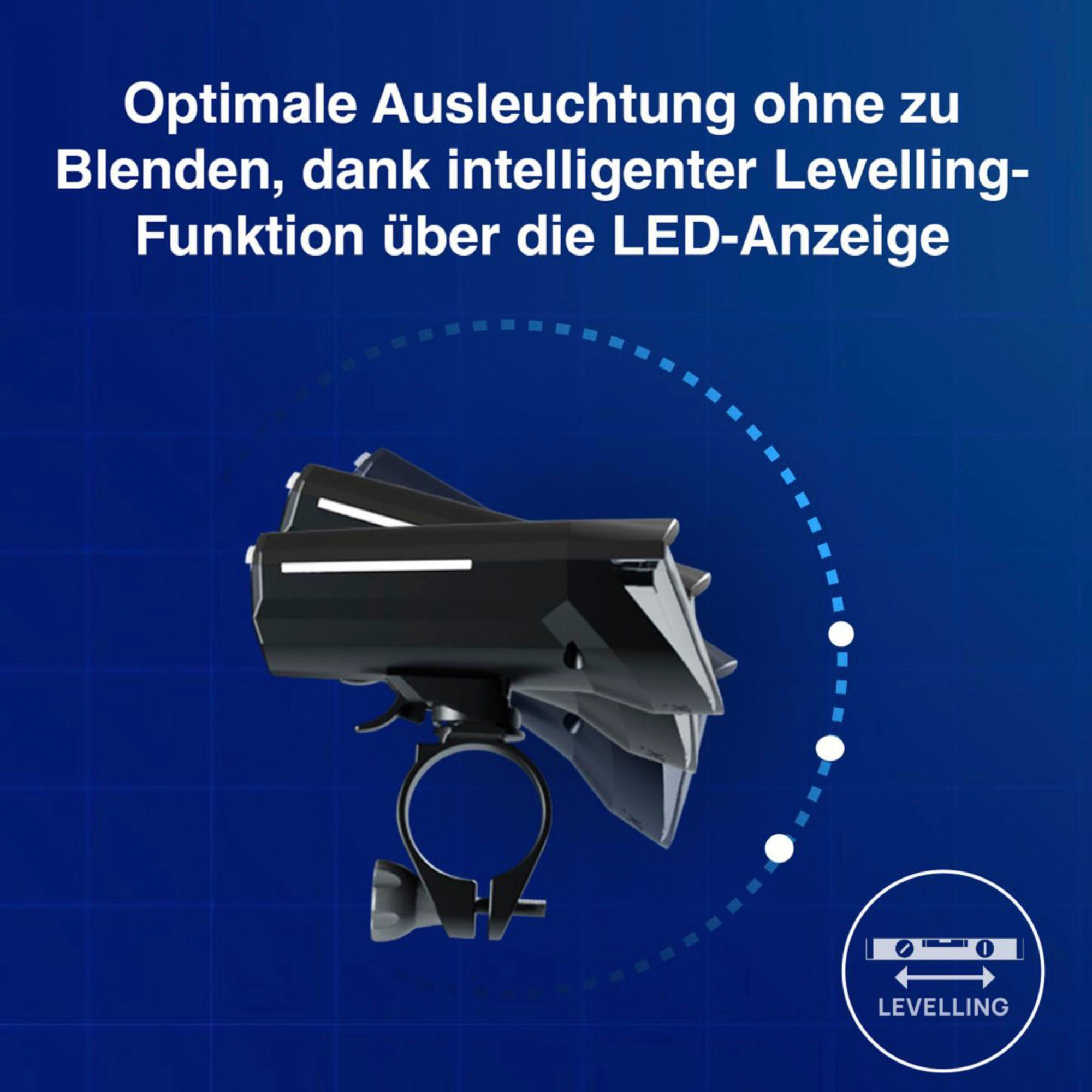 FISCHER Fahrrad Fahrradbeleuchtung LED-Akku-Bel. Set PLUS 100/180 Fernlicht + TWIN STOP