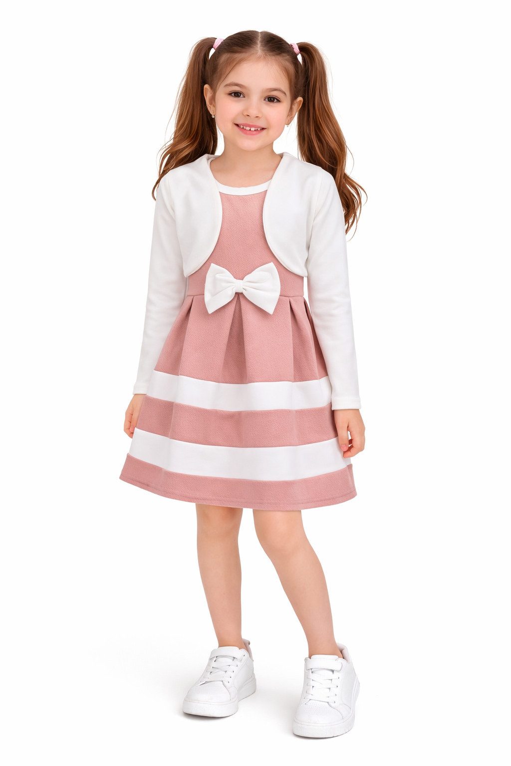 Girls Fashion A-Linien-Kleid Elegantes Mädchenkleid mit Bolero K241