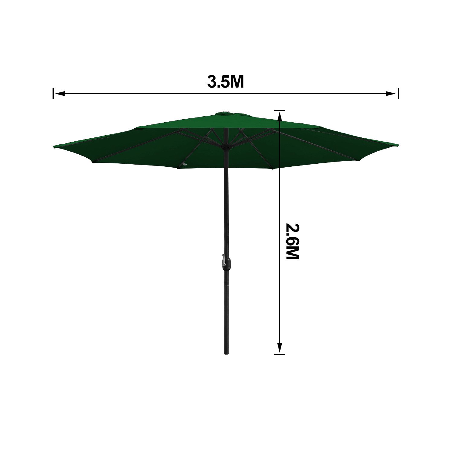 Clanmacy Sonnenschirm Ø3.5m Gartenschirm Ampelschirm Marktschirm günstig online kaufen