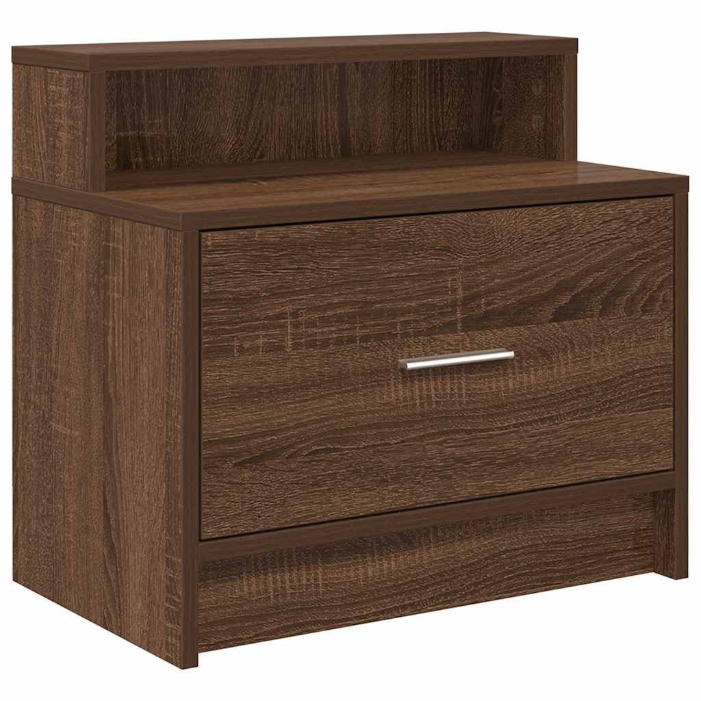 Nachttisch Nachttisch mit Schublade Braun Eichen-Optik 51x31x47 cm