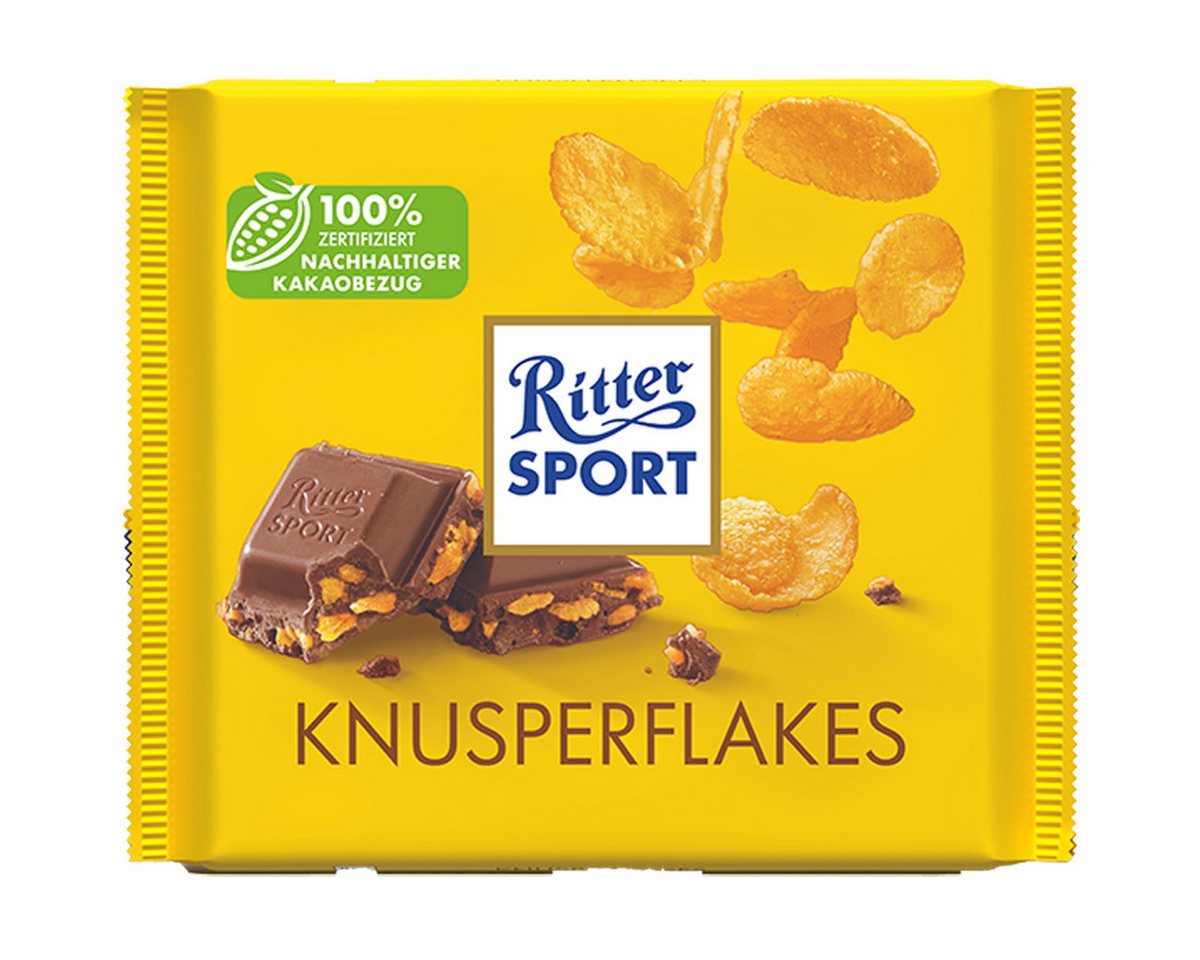 Ritter SPORT Schokolade, Ritter Sport Knusperflakes Sahneschokolade mit Cornflakes 100g