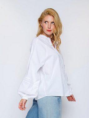 Emily Van Den Bergh Schlupfbluse Shirtbluse Zierband White