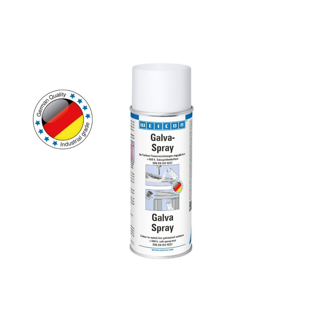 WEICON Rostschutzgrundierung Galva-Spray, kathodischer Korrosionsschutz, 400 ml, Verbrauch bei 1,5 Kreuzgang ~ 2 m², Zink- und Aluminiumpigmente