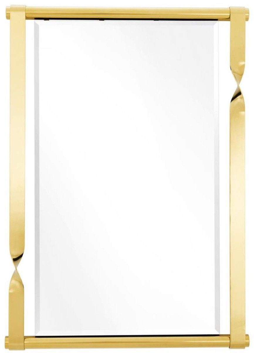 Casa Padrino Wandspiegel Designer Edelstahl Spiegel / Wandspiegel Gold 95 x 9 x H. 134 cm - Designermöbel