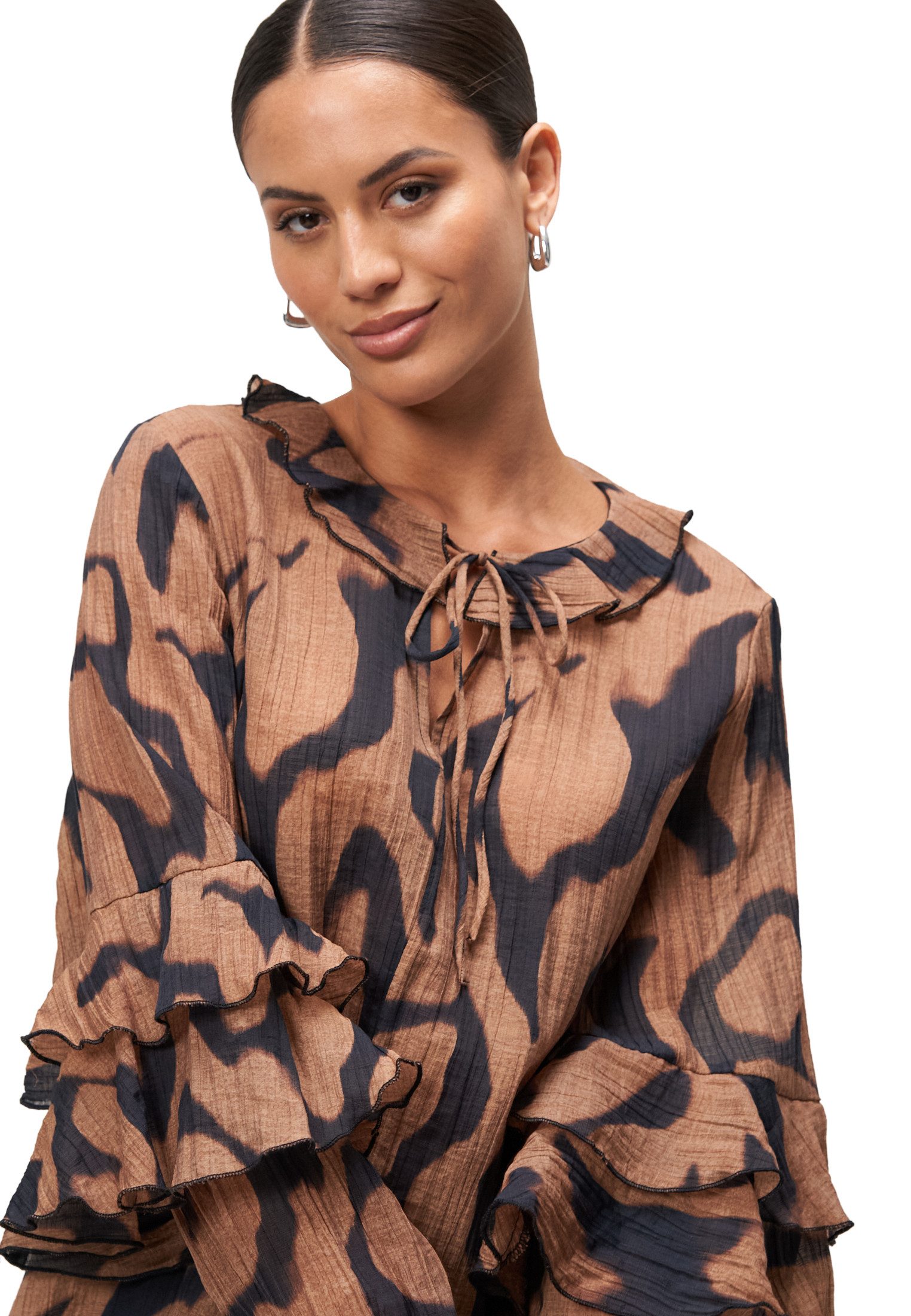 Zero Crinklebluse Damen mit Volants