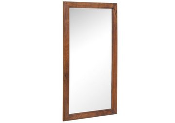 Massivmoebel24 Spiegel OXFORD (115x6x60 Akazie montiert, Spiegel mit massiven Holzrahmen aus Akazienholz im Landhausstil), hochwertiges Edelholz;authentische Holzadern;aufwendige Schnitzereien und Verzierungen;