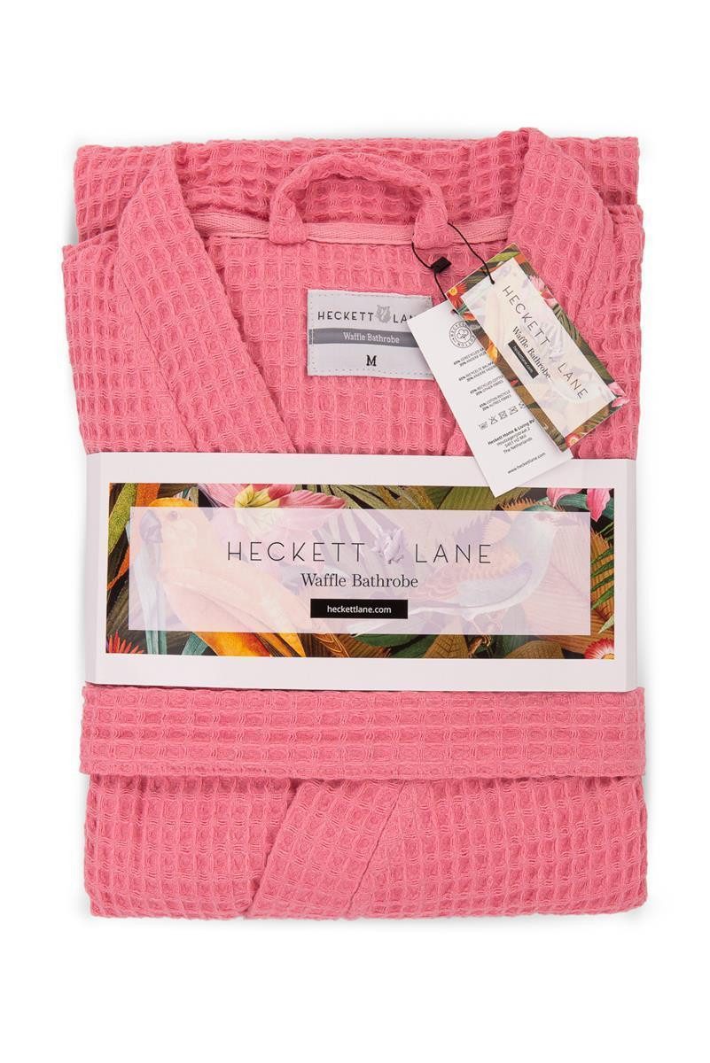 Heckett and Lane Bademantel Bademantel Wafel Lang M Baby pink Bademantel M Baby-Pink Uni, Bademantel Morgenmantel