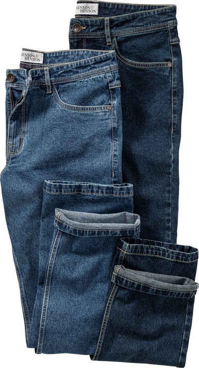 HENSON&HENSON Regular-fit-Jeans 2 klassische Denim-Farben in einem Set, komfortable Stretch-Qualität