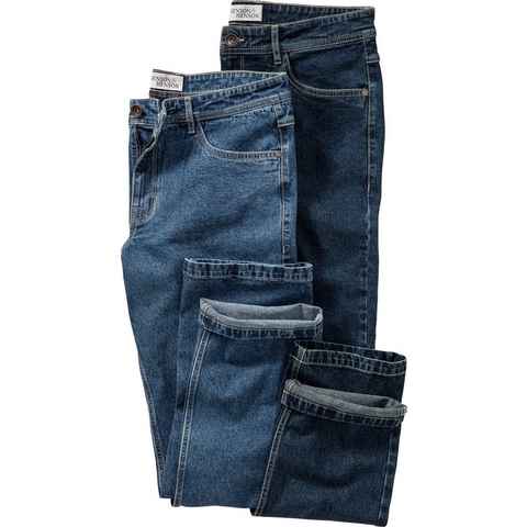 HENSON&HENSON Regular-fit-Jeans 2 klassische Denim-Farben in einem Set, komfortable Stretch-Qualität