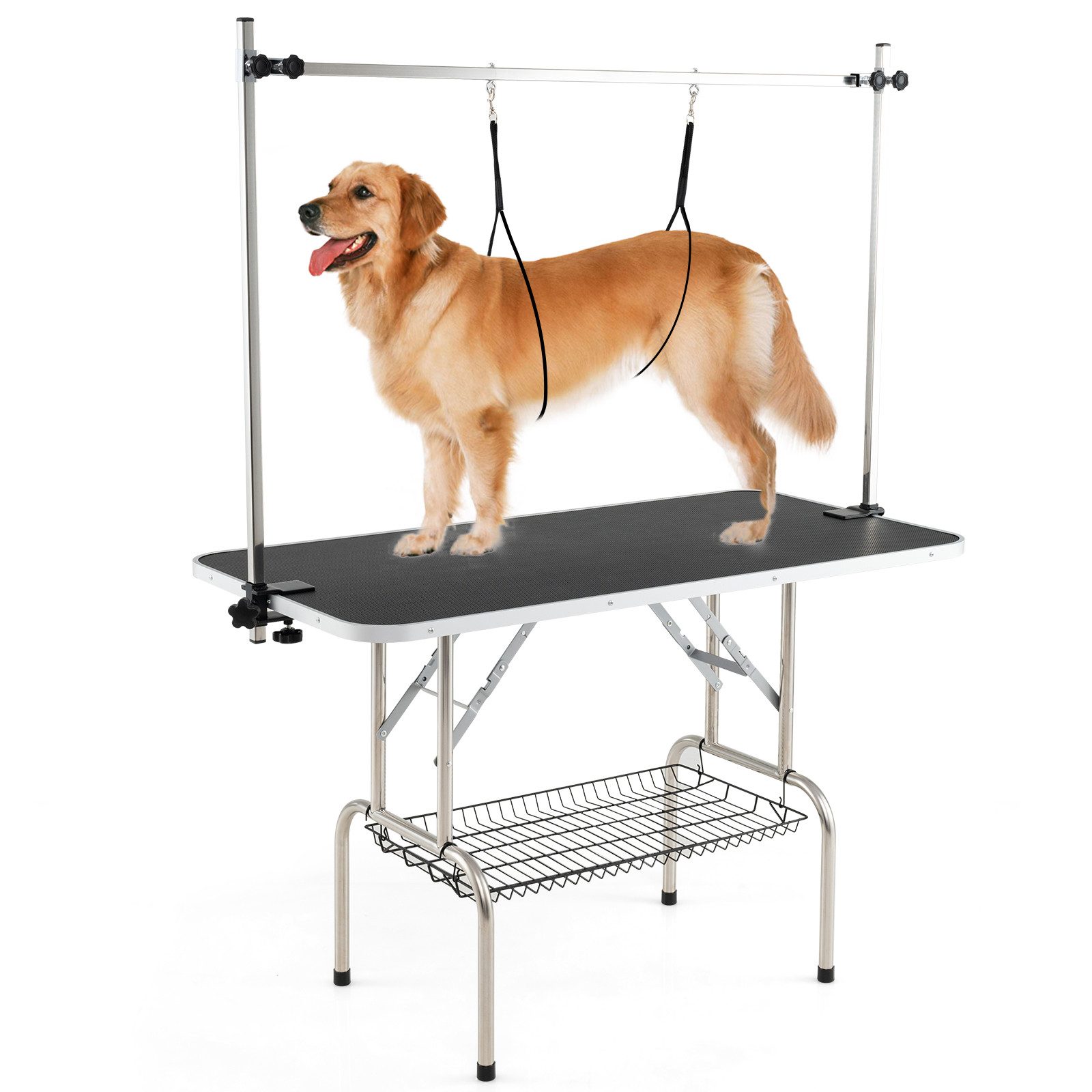 KOMFOTTEU Hundeschermaschine, klappbarer Trimmtisch Haustierpflegetisch, bis 150 kg belastbar