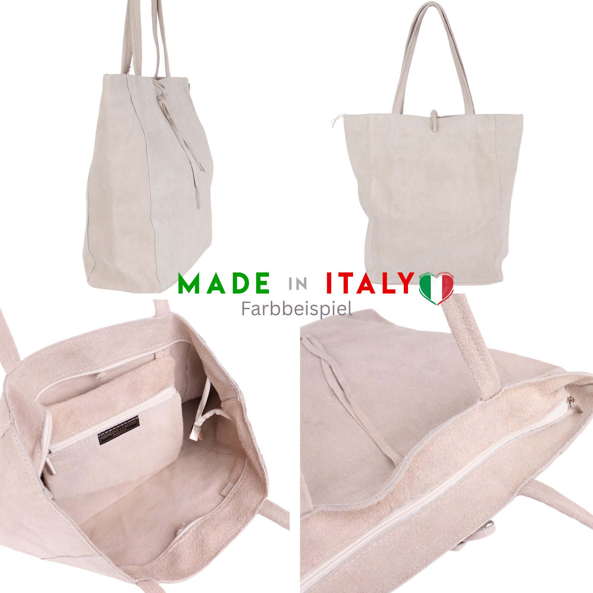 MIRROSI Shopper aus Echtleder / Wildleder, Made in Italy, Henkeltasche Tasc günstig online kaufen