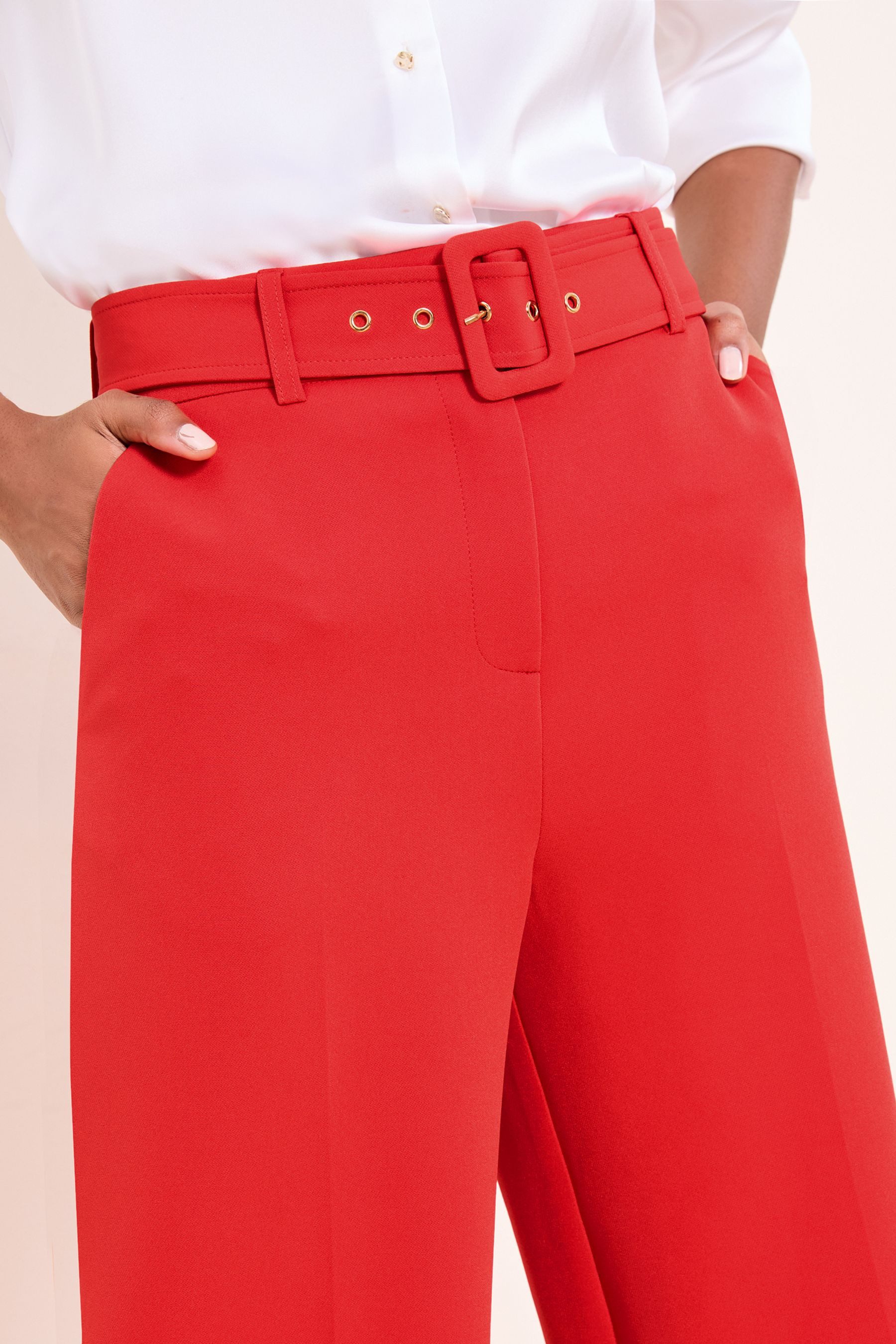 LIPSY Anzughose Lipsy Hose mit weitem Bein und Gürtel, Regular (1-tlg)