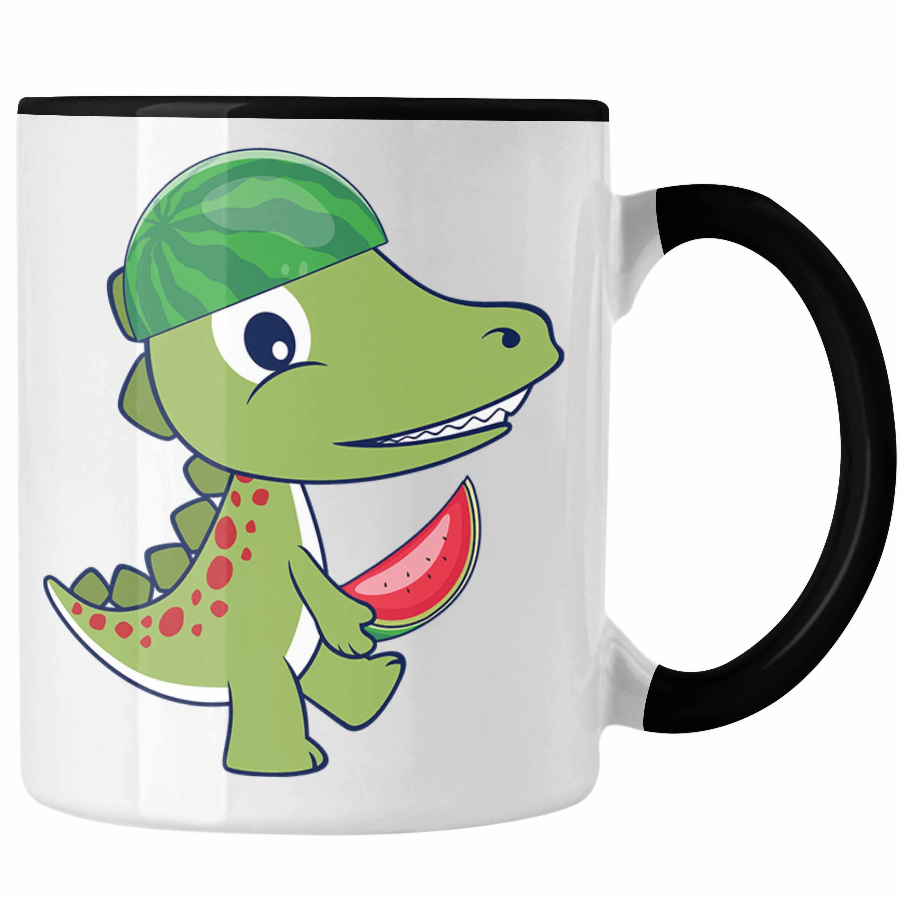 Schwarz Dinosaurier Trendation Geschenk - Tasse Tasse T-Rex Lustiger Geschenkidee Jungs Trendation Dino Geburtstag