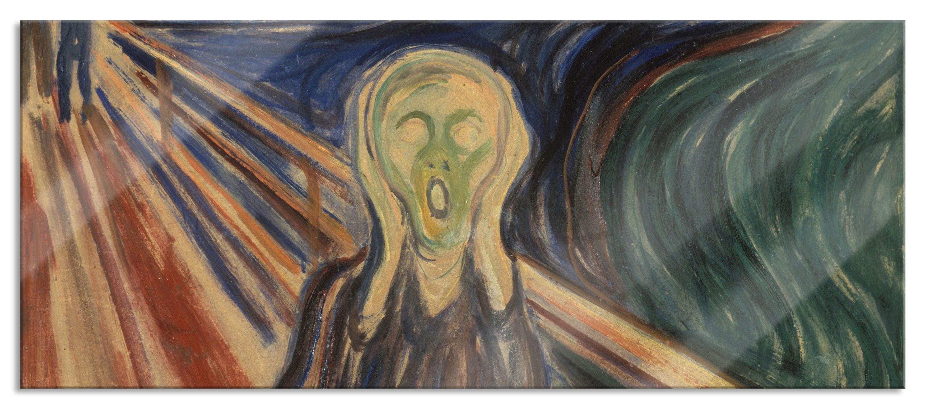 Pixxprint Glasbild Edvard Munch Küste mit rotem Haus, Edvard Munch