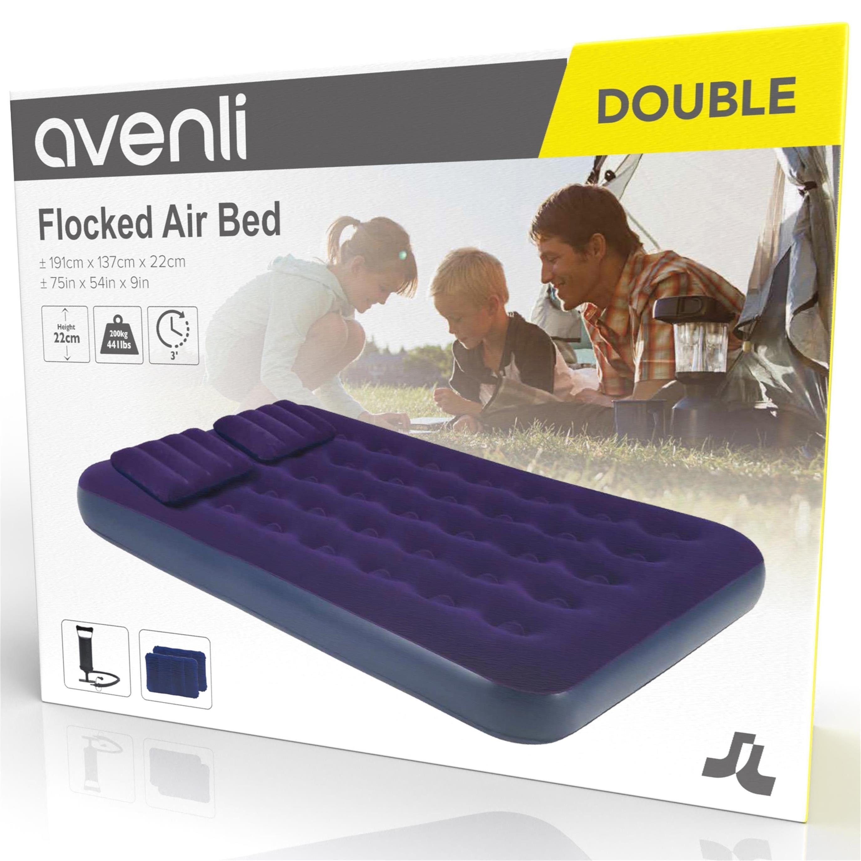 Avenli inklusive 2 2 Personen), Luftbett Luftpumpe und aufblasbar, Kissen (Luftmatratze für Campingbett Gästebett