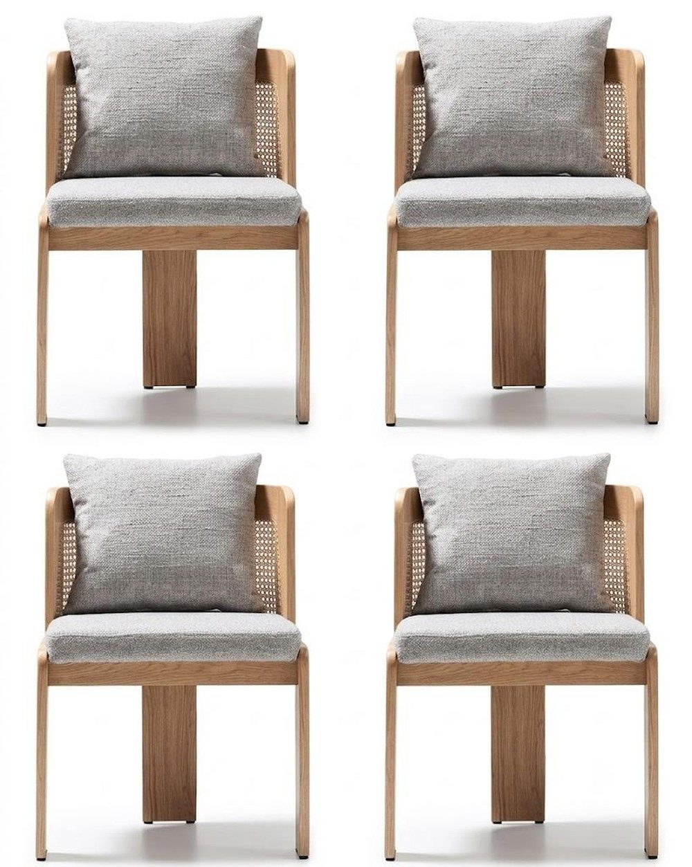 JVmoebel Esszimmerstuhl Stühle Design Weiss Stoff Holz Modern Zeitlos Skandinavisch Elegant, Made in Europa