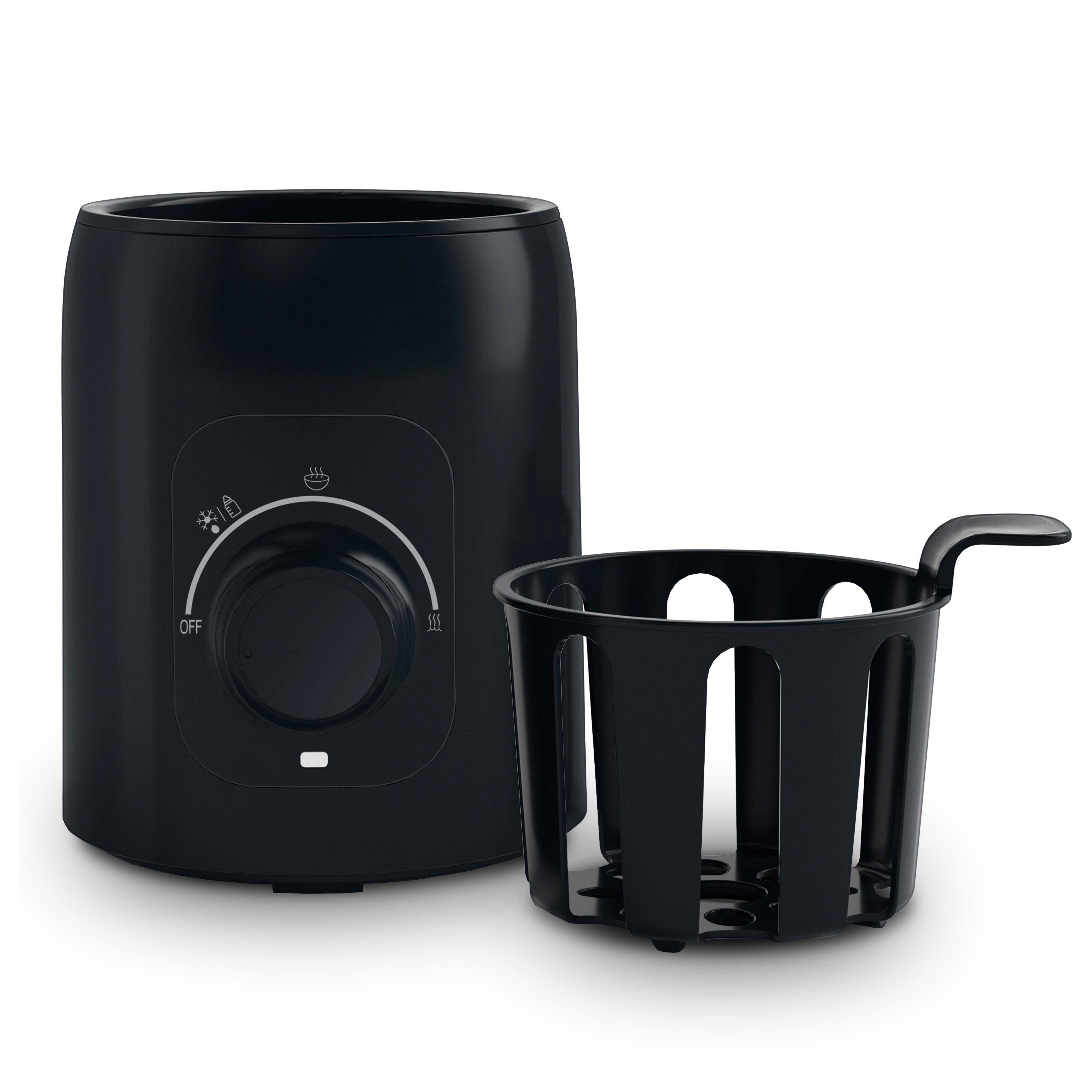 Alecto Flaschenwärmer BW600BK, Flaschenwärmer Schwarz, 150ml in 5 Min., Warmhalte-Fkt, BPA-frei