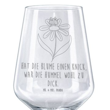 Mr. & Mrs. Panda Rotweinglas Hummel Blume - Transparent - Geschenk, Gute Laune, Hochwertige Weinac, Premium Glas, Feine Lasergravur