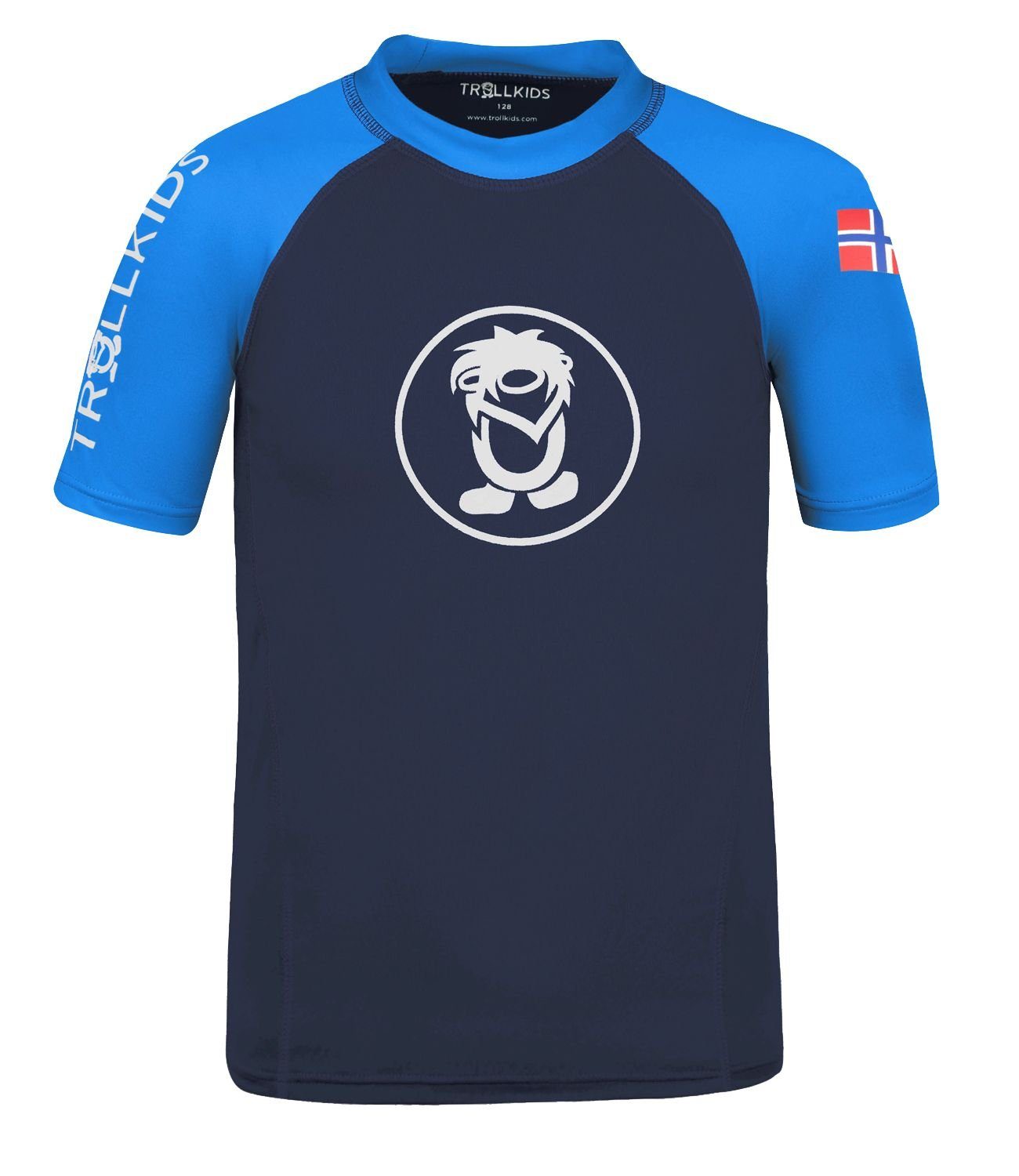 T-Shirt Kvalvika / TROLLKIDS Mittelblau Marineblau