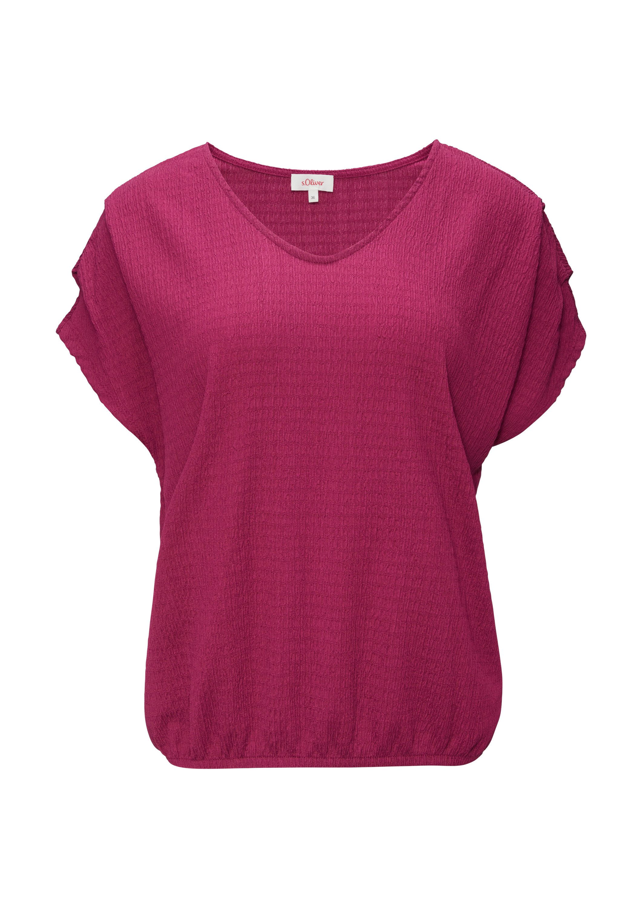 s.Oliver Kurzarmshirt T-Shirt Crinkle-Shirt mit Falten-Detail günstig online kaufen