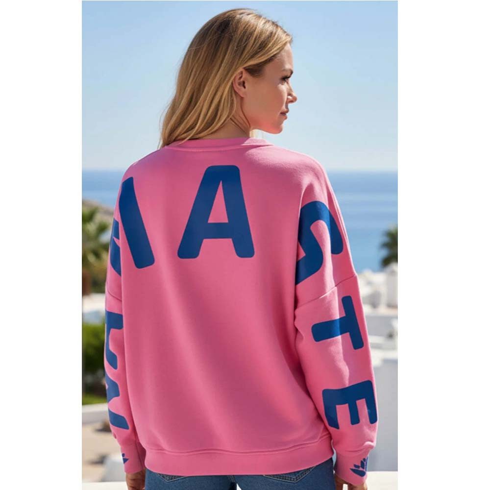 Miss Goodlife Sweatshirt Miss Goodlife MG13592 „Namasté“ mit Strass und Print, Flashrosé
