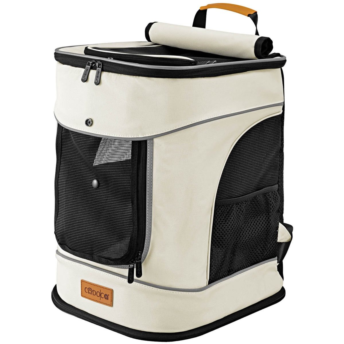 Cadoca Tiertransporttasche, bis 20 kg Rucksack 31x30x41cm Haustier Katze Hund Rucksack Beige
