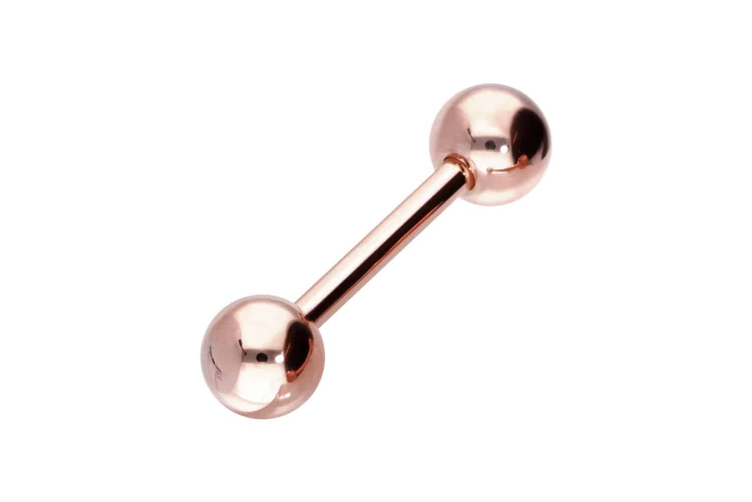Brustwarzenpiercing 14/18 Karat Gold Barbell