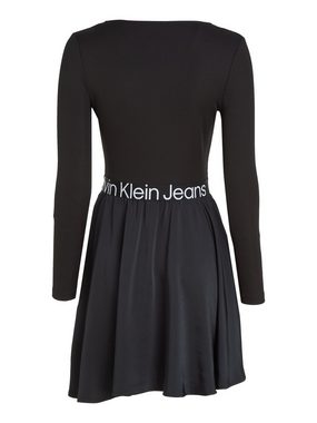 Calvin Klein Jeans Blusenkleid LOGO ELASTIC LS DRESS