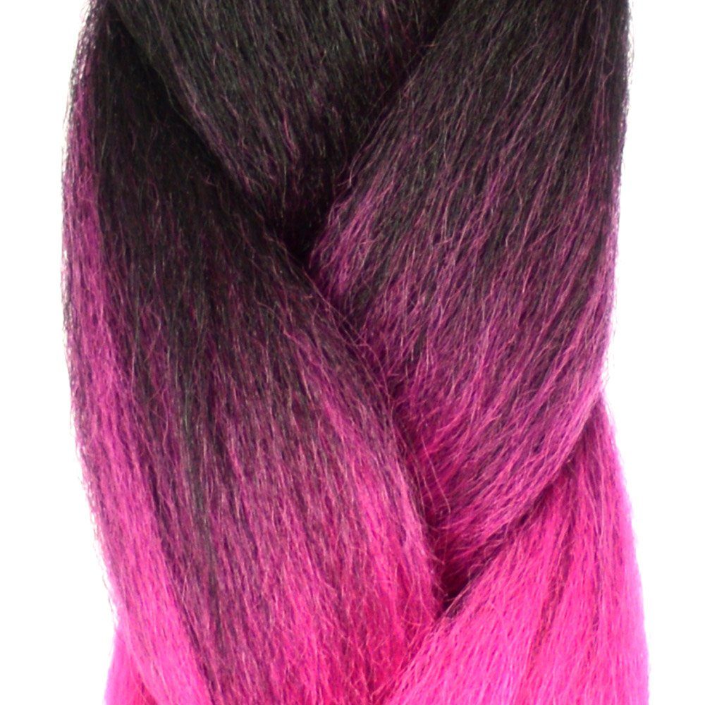 Braids Kunsthaar-Extension Flechthaar BRAIDS! Schwarz-Fuchsia Zöpfe Pack 3er Jumbo YOUR 7-BY im MyBraids 2-farbig