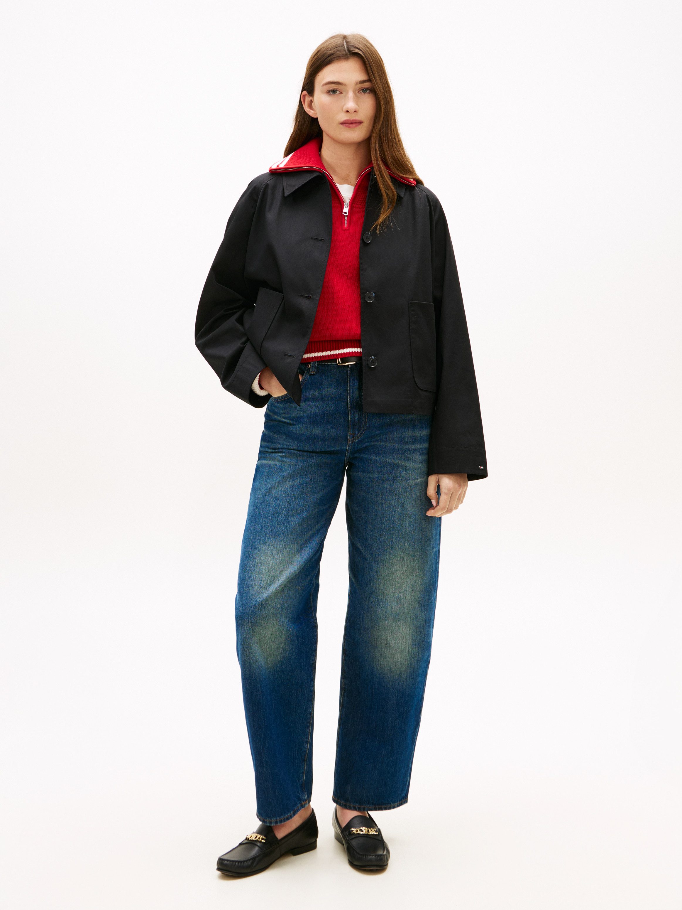 Tommy Hilfiger Kurzjacke COTTON SHORT JACKET mit aufgesetzten Taschen, Relaxed Fit – Bild 3 von 5