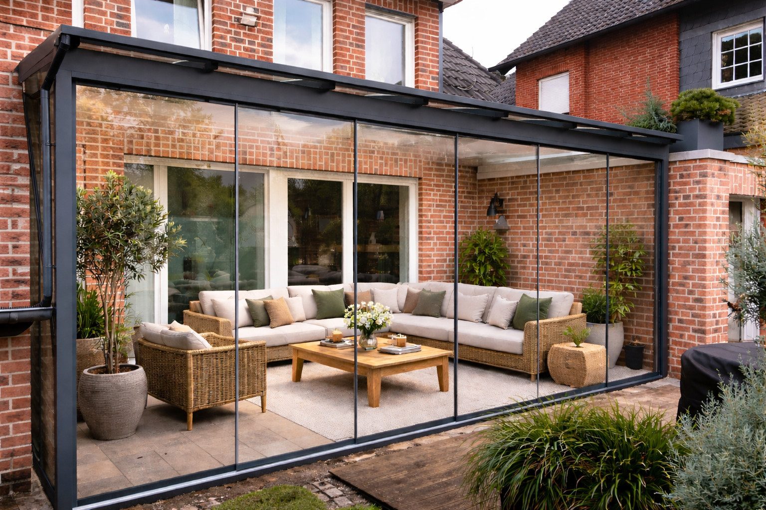 DREKU Glasschiebetür Glasschiebewand 4-läufig bis 4.000 mm