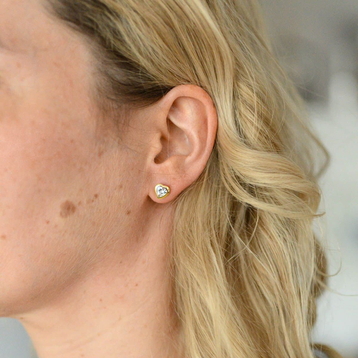 Materia Paar Ohrstecker Herz Zirkonia Gold Weiß SO-11, Sterlingsilber, verg günstig online kaufen