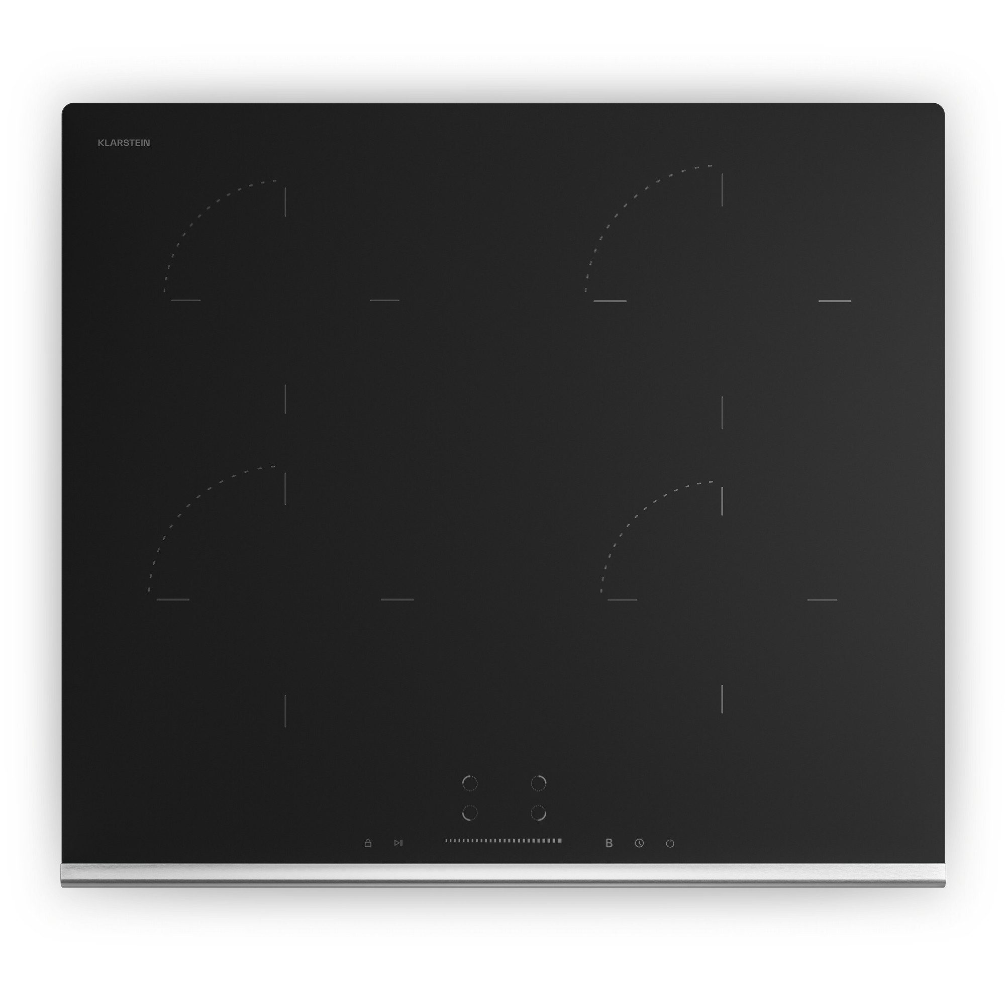 Klarstein Induktions-Kochfeld Verosteel  GK-IF607224EB, Elektrische Варильні панелі 4 Kochzonen 6400 W Touch Timer